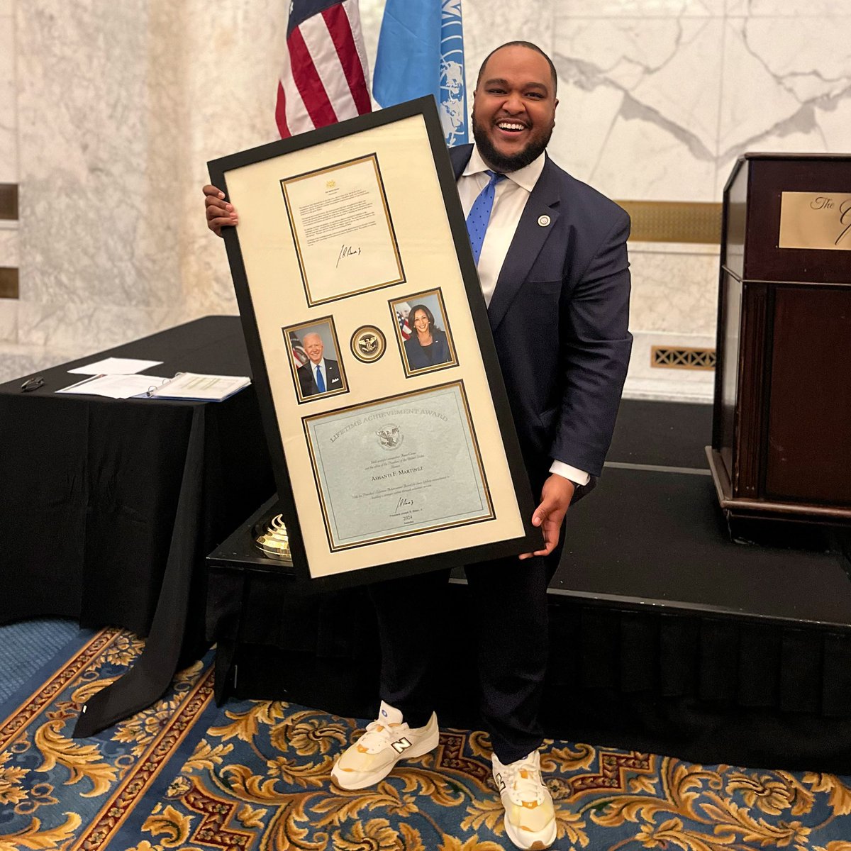 This kid from PG County is the recipient of the Presidential Lifetime Achievement Award! Words can’t describe how grateful I am for this recognition. I’ve dedicated my life to public service because to me there’s no higher honor than serving my neighbors. This award is for us.