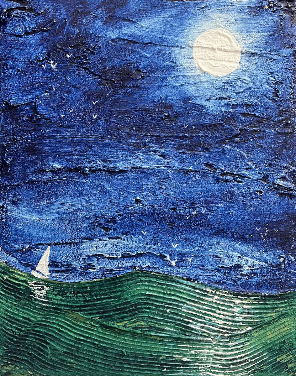 seascape art for sale Little Yacht on the open Sea , green blue edition tuppu.net/a6b40972 #original #painting #LatestPaintings
