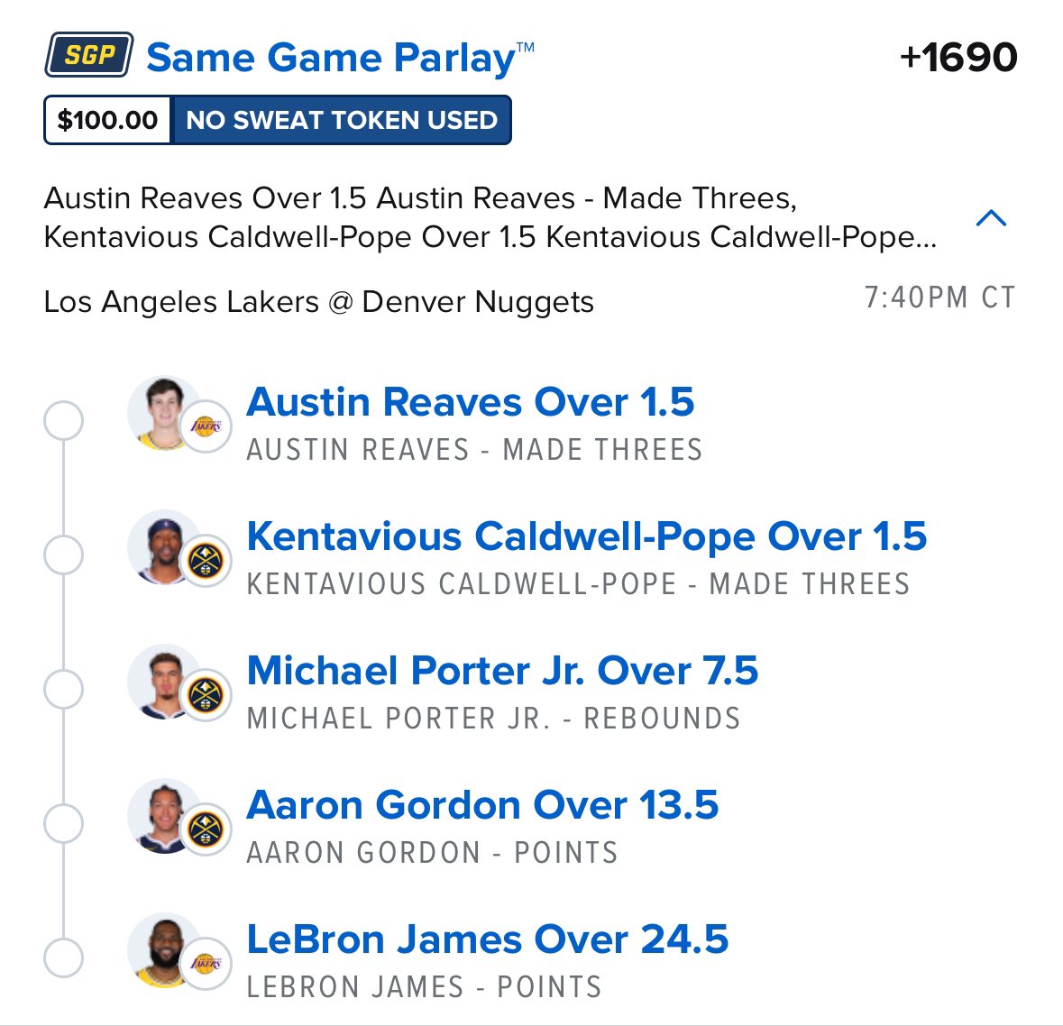 Lakers SGP 🟡🟣

Used promo on this one!

All plays ➡️ linktr.ee/ayedwbb