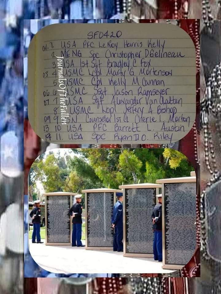 Patriots let us Honor the Fallen that gave their all on this day April 20th during the GWOT. May they all Rest in Peace! SemperFidelis, ECasas #V1P17 #JOTF4042 #neverforgotten7049 #USMC #USA #USN #GWOTSevenThousandFortyNine #JournalsOfTheFallenGWOT37900