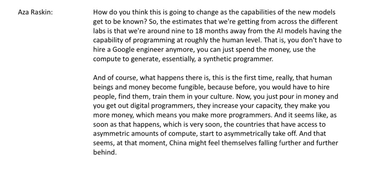 @AdamSinger @jowyang Seems to me it would be more expedient and efficient for AI to go after the high-paying jobs first.
Cognitive labour (office) over factory work.
No need to wait for mechanisation or robotics to catch up.
I found this analogy by @HumaneTech_ accessible.