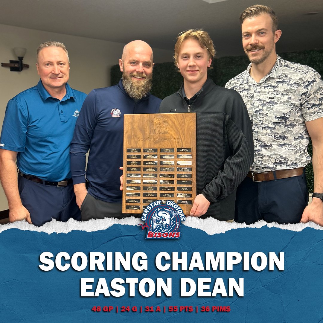 Congratulations to Easton Dean on receiving the Scoring Champion Award for the 2023-24 season!