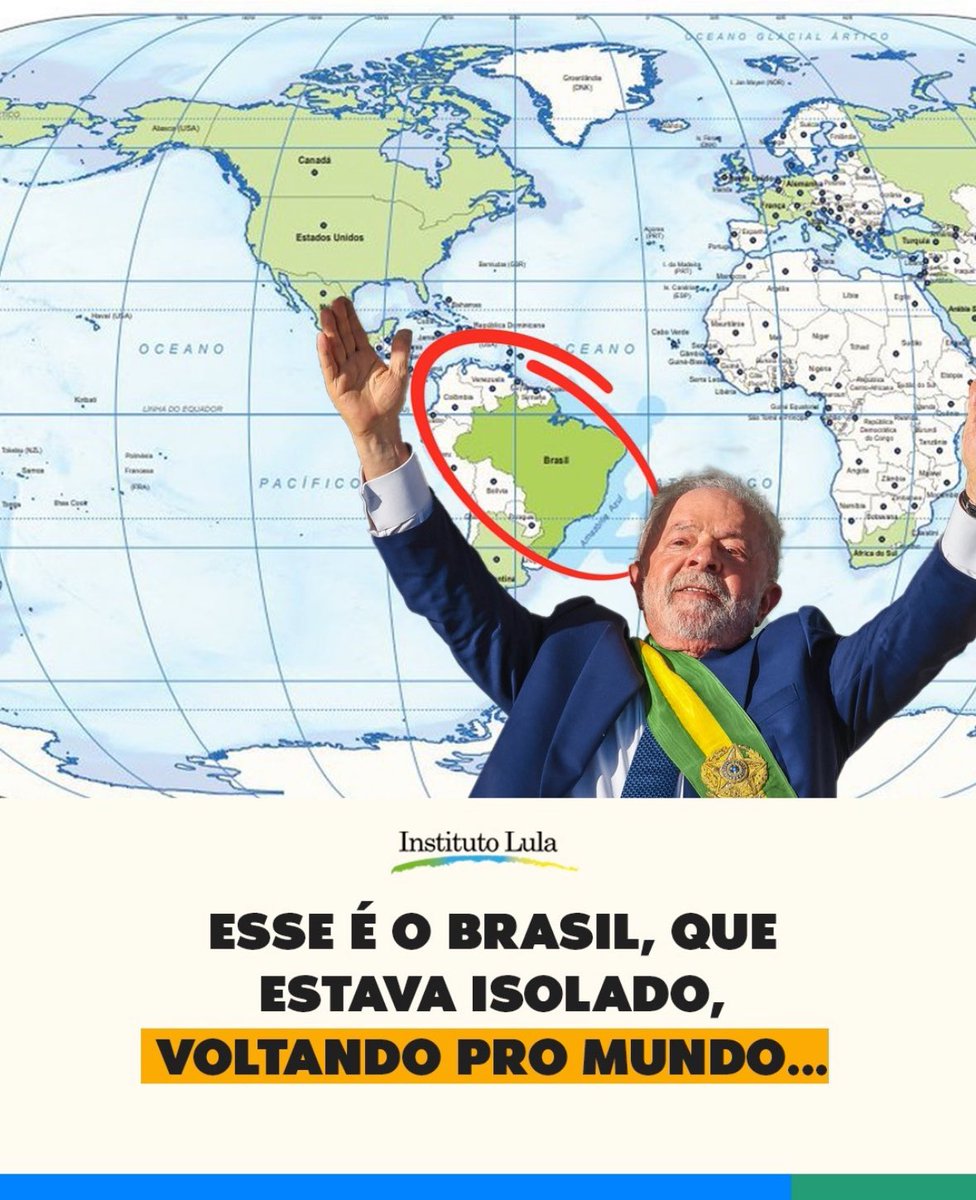 Com @LulaOficial na presidência, o Brasil deixou seu isolamento internacional, fortalecendo relações e participando ativamente em fóruns globais, ampliando sua influência e oportunidades de cooperação.