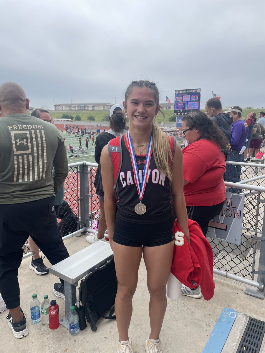 GamezGlenn's tweet photo. Congratulations to Maia Aldrich for punching her ticket to the state meet with a 2nd place finish in the 300m hurdles with a PR of 44.87. We are proud of you! @DavissonDustin @CanyonHS_ABC @AthleticsCanyon @BMar1842 @Marshakh10 @canyonVB @DrChapmanCISD https://t.co/4VuMxZ4BQ5