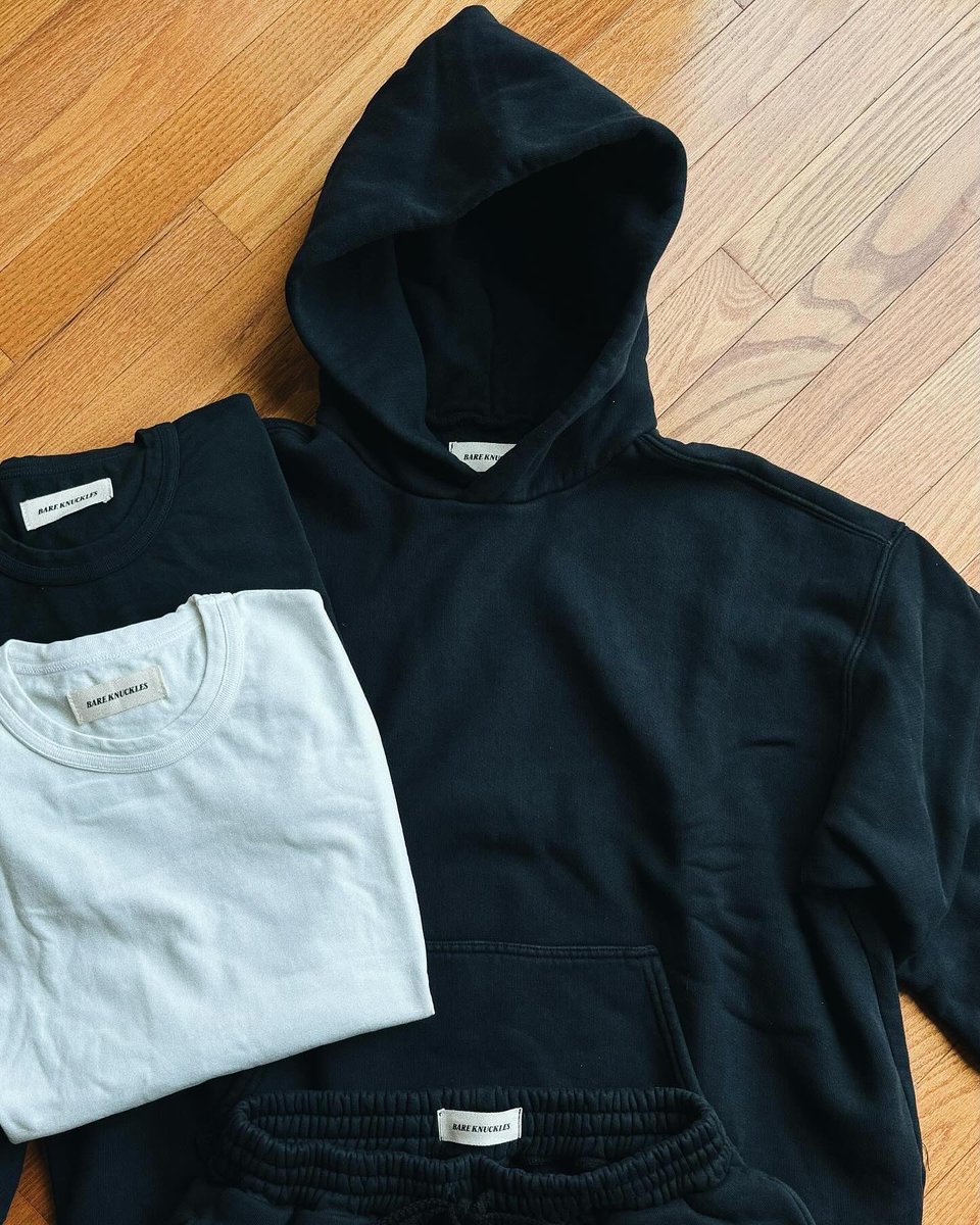 Bare Knuckles new tees, hoodies, and sweatpants, like pretty much everything they make, are excellent A perfect example of what can happen when brands don’t cut corners and put an enormous amount of time + effort into the minutia of fit and fabric