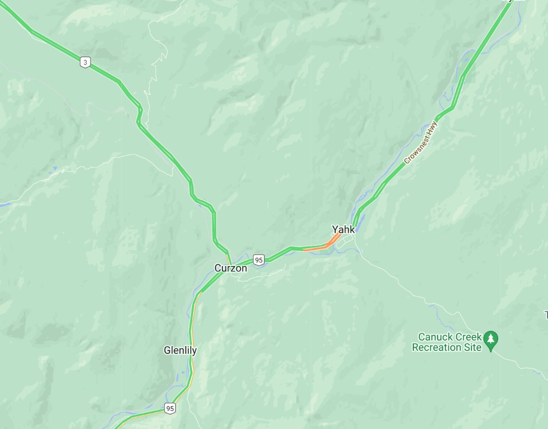 📡#BCHwy3  Reports of a structure fire  near #Yahk primary school that has impeded traffic. Crews are on scene. Please pass with caution and expect delays. #CrestonBC