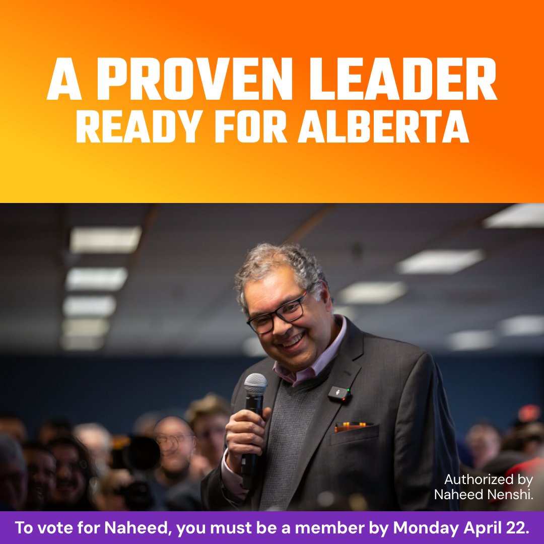 A leader should be capable, compassionate and ethical. That's not what we have with this current UCP government. That's why I'm asking you to buy an Alberta NDP membership TODAY before Monday's deadline in order to vote for the next party leader. Visit nenshi.ca.