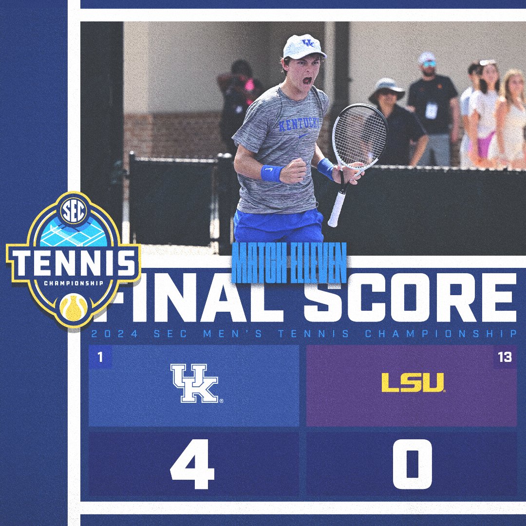 Big Blue Energy!

 @UKMensTennis advances to the Championship after sweeping LSU

#SECTennis x #SECChampionship