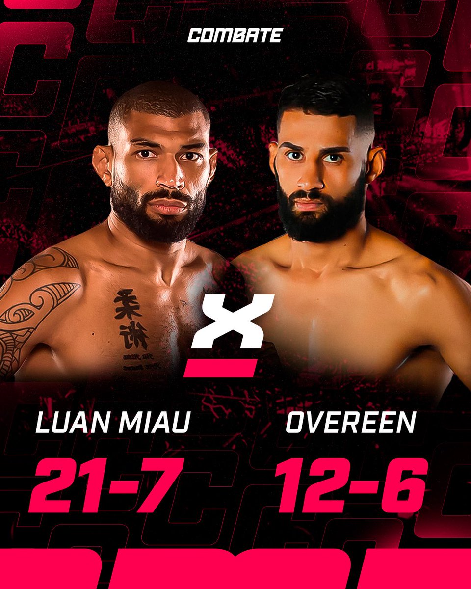 combate's tweet photo. Será que o peso do cartel vai fazer diferença entre os dois?
Amanhã (21) é dia de Fight Music Show, às 19h, na minha tela.
#Combate #FMS #LuanMiau #Overeen #FMSnoCombate https://t.co/w6x4WSgLdc