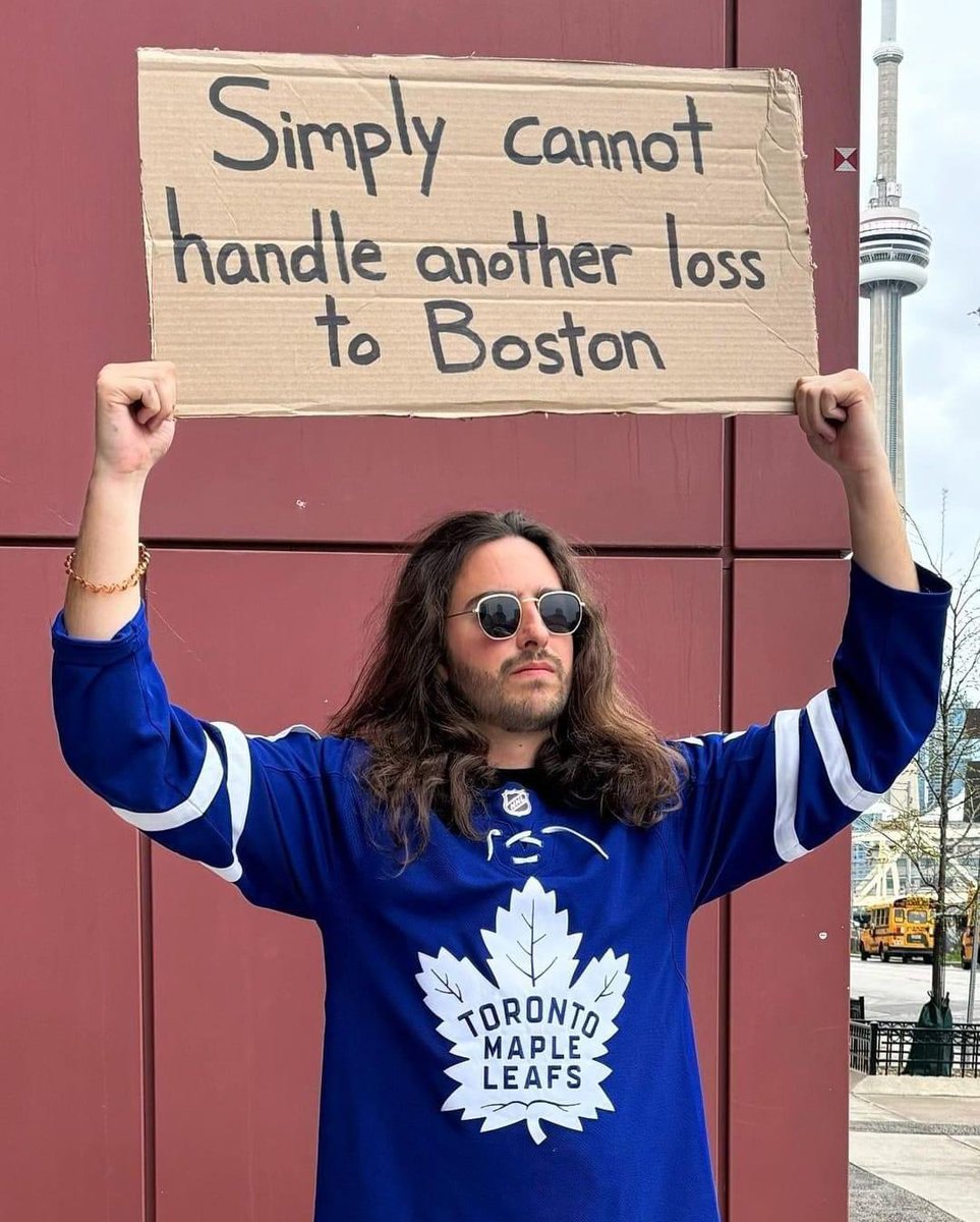 Round 1, game 1. Please for the love of all things may the script be different this year for us long suffering <a href="/MapleLeafs/">Toronto Maple Leafs</a> fans, and our would-be glorious wizard playoff beards 😬🫣🍁🏒🙌🏼😃💙

With thanks to IG dudewithsportssign 🤗💪🏼✊🏼
#LeafsForever
