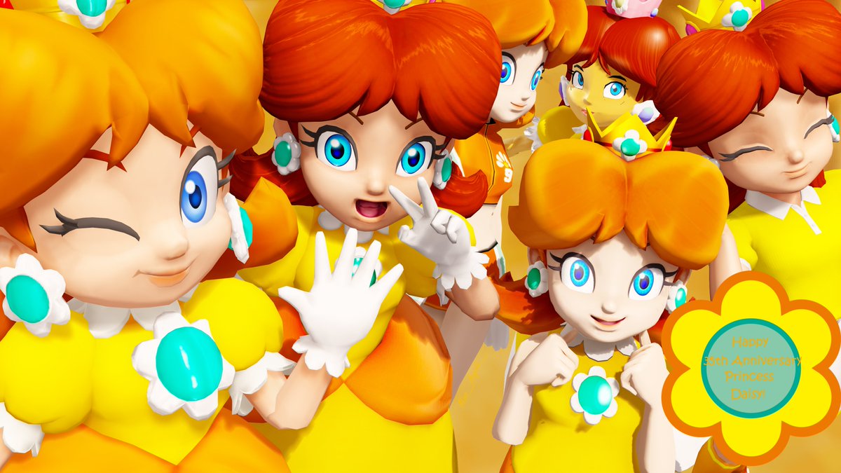 Happy 35th Anniversary to the Flower gal herself: Princess Daisy! Many Daisies have shown up for a photo! #Daisy #PrincessDaisy #MMD