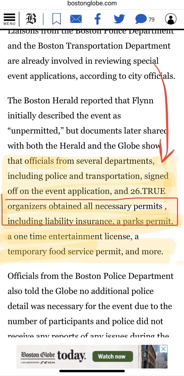 Thanks for sharing email, Councilor! Much clearer now.

So you were in Herald whipping up a racist frenzy at a group of “unpermitted” Black runners passing through a white neighborhood 4 days AFTER you got confirmation from city that group obtained all necessary permits. #bospoli