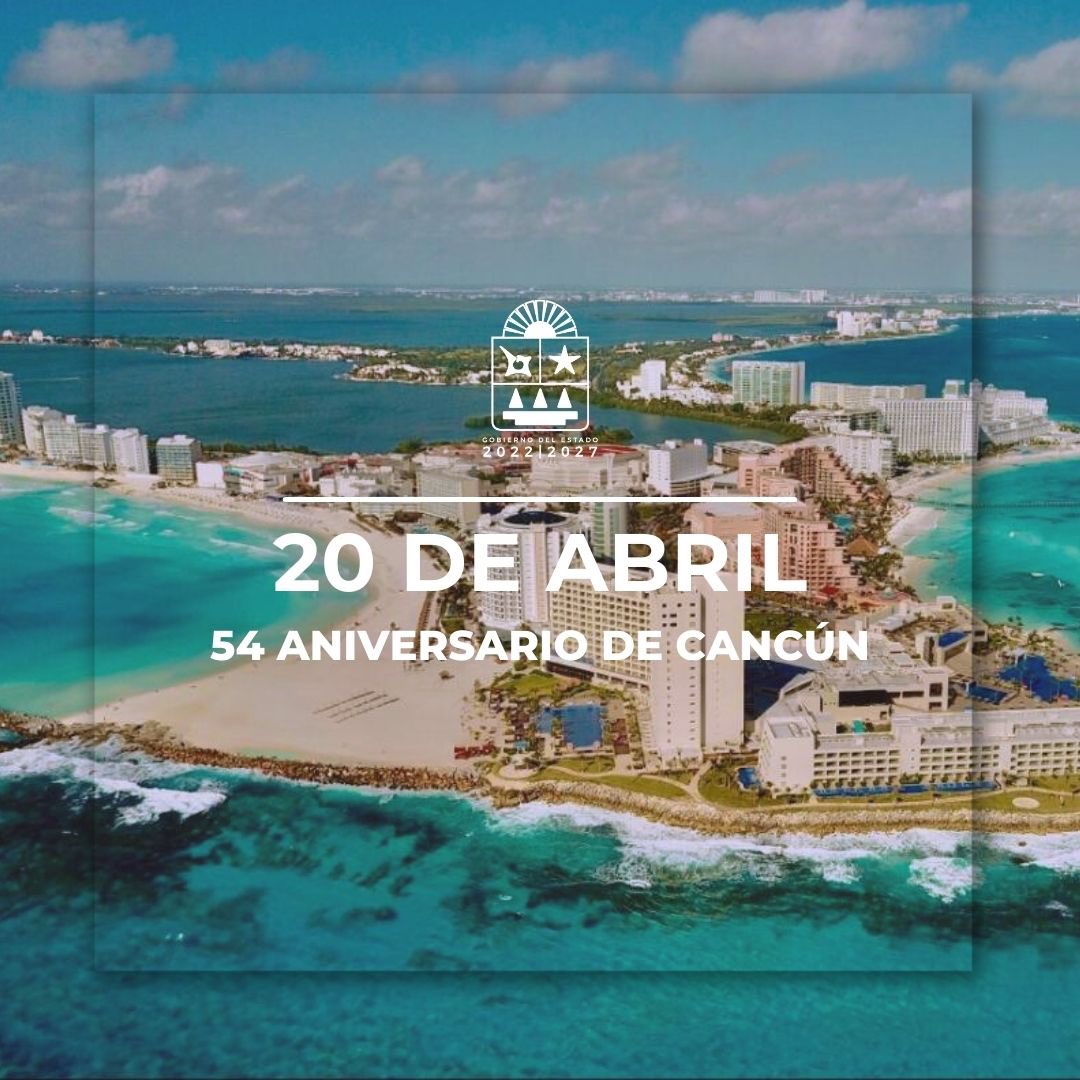 Hoy celebramos el 54 aniversario de la creación y fundación de #Cancún, tierra de gente buena y trabajadora. Su historia, cultura y las bellezas naturales hacen de nuestra ciudad un paraíso incomparable. Felicidades a l@s cancunenses y a quienes han contribuido a hacer de esta