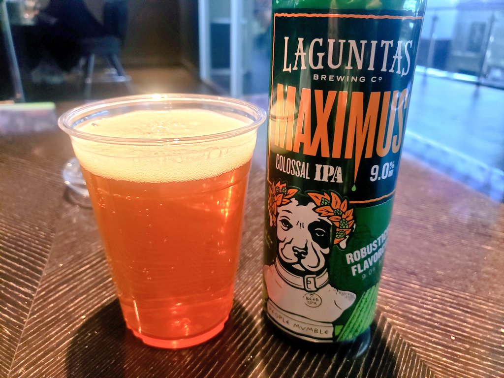 ONLY THUMBS-UP FOR THIS TASTY BASTARD! Got my pre-game going on for my Leafs and found myself another west coast bad boy. Here's @lagunitasbeer Maximus Colossal IPA. At 9%, there's another fruit front, thick malt and pine back-end to make this a 19.2 oz party in a can.