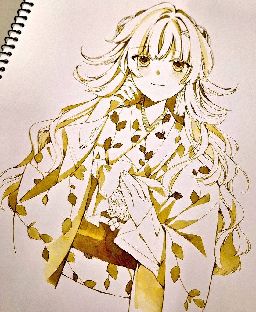 「玉露、素撮りしたもの1色で濃淡を出せるの本当にいいな〜 」|憂有@制作中のイラスト