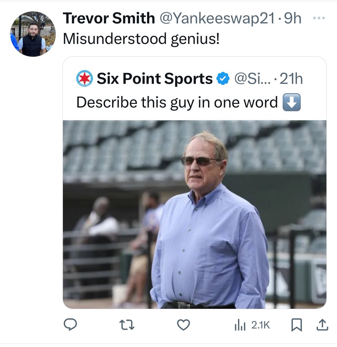 d4nyay's tweet photo. @barstoolWSD @BarstoolBigCat @Yankeeswap21 youre banned, get the fuck outta here https://t.co/zw78jjMQk4