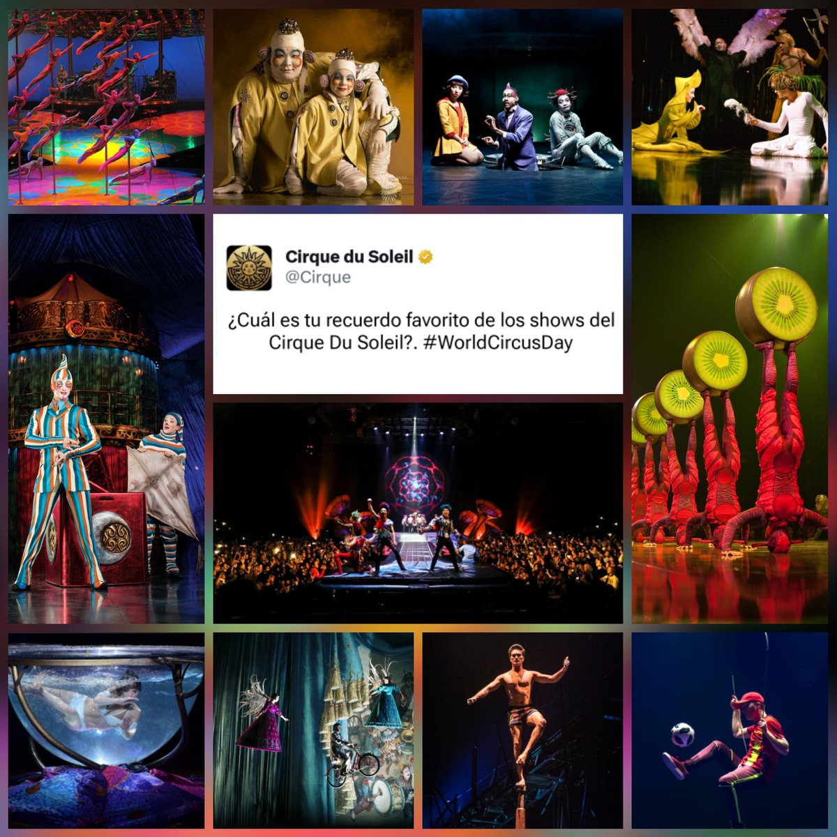 cirquear's tweet photo. ¿Cuál es tu recuerdo favorito de los shows del #CirqueDuSoleil?. #WorldCircusDay 🎪❤️🎊 https://t.co/ZmZApzOnYA