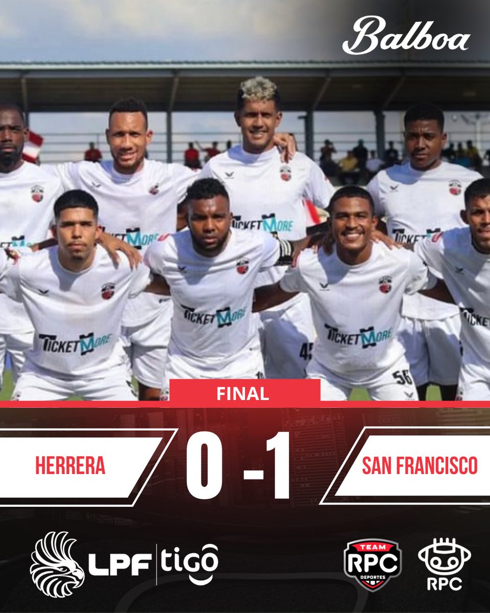 ¡EL PODEROSO DE LA CHORRERA! ⚽️🔥

El San Francisco superó 1-0 al Herrera FC y encadena 7 victorias de manera consecutiva en el Apertura 2024 de la #LPFxRPC. 

⚽️ Ricardo Clarke