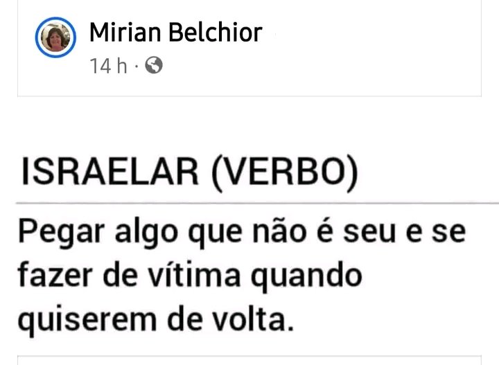 'ISRAELAR' ? Vou aderir esse termo! 😀