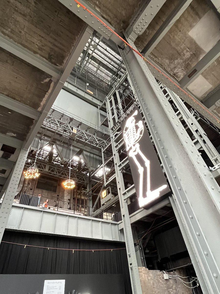 Inside the awe-inspiring labyrinth of soaring spaces at White Bay Power Station.
The scale is extraordinary, so much retained industrial machinery, signage & gadgetry.
Thanks Biennale, though understandably the art struggled to compete with the spaces #publicsydney 🧵