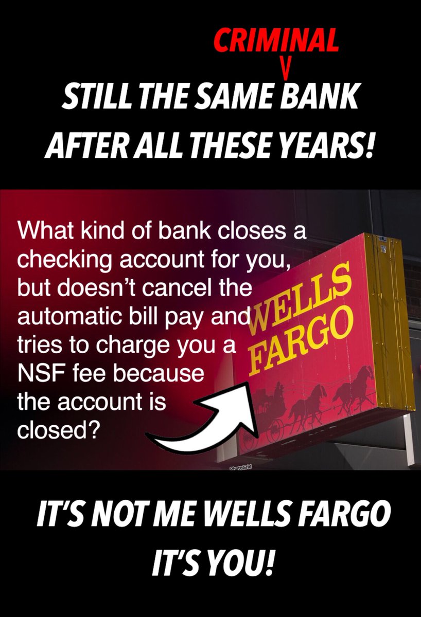 After 10 years of being rid of this criminal bank, I was forced to deal with @WellsFargo one last time, after the death of a parent. It took them 5 days and 4 appointments with an “estate specialist” just to get their account closed, and they couldn’t even get that right …
