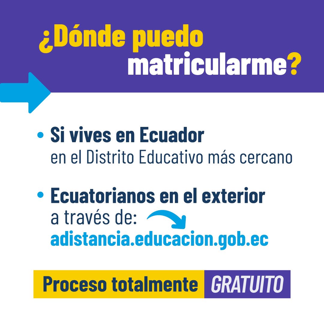 Educacion_Ec's tweet photo. Vivir en el exterior no impide cumplir tus metas educativas. Puedes matricularte hasta el 30 de abril en la Modalidad a Distancia tipo educación virtual del Mineduc. ¡Culmina tus estudios!
 
✅ Más información en ➡️ https://t.co/ukz9roViKD 

¡Aprovecha esta oportunidad!
 
#ElNuevoEcuador