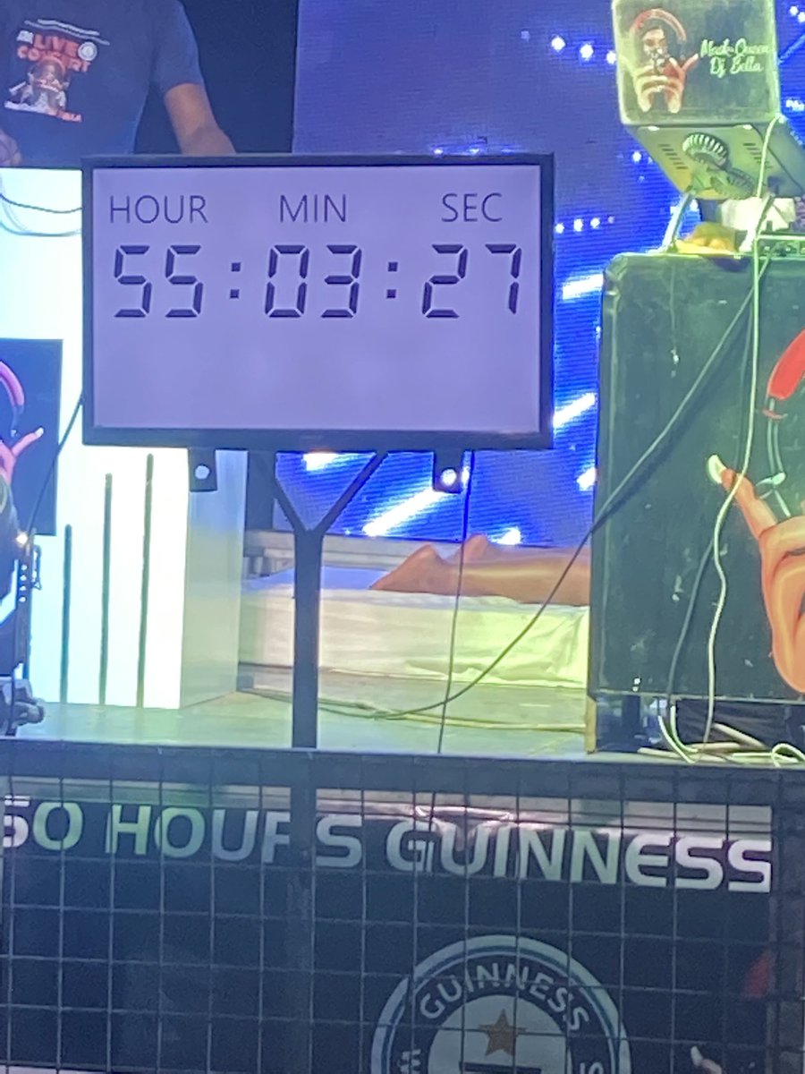 At 55hours and still counting 
Who does that ?
#maskqueendjbella 
#250hours 
#MarathonconcertinNigeria 
#djliveconcert 
#officialattempt
#guinessworldrecords
#maskqueengwr
#festivalhotellagos
#premiumswisshospitality