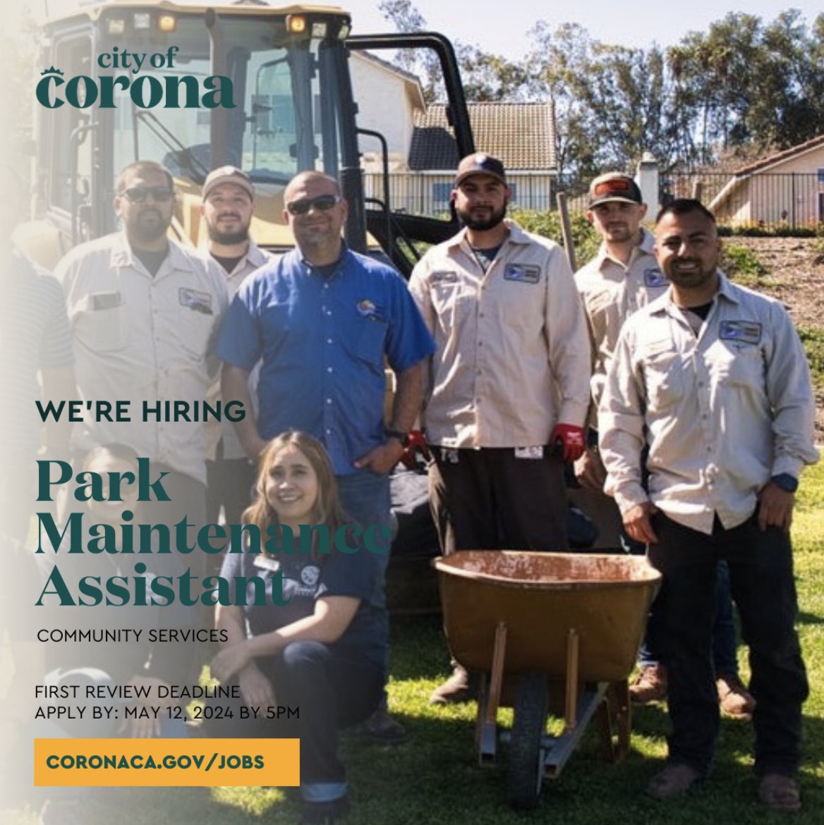 Our Community Services Team is hiring a Part-Time Non-Benefited Park Maintenance Assistant Read details + apply online: bit.ly/3JoZFD7