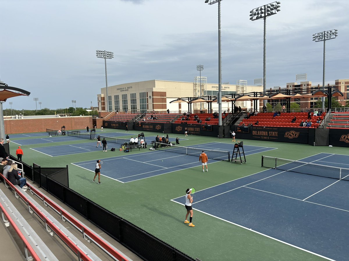 Time for the nightcap of today’s Cowgirl doubleheader in Stillwater. Tennis vs. Texas in Big 12 champ match coming up