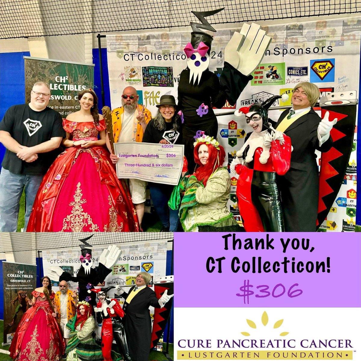 Thanks to
CT Collecticon, we raised $306 today for @lustgartenfdn at the show in Montville, CT!  We’re now over 39K for pancreatic cancer research since 07/2022.  See you on 7/27. @somegoodnews @dosomething @Carley_Winn @Upworthy @Upworthy @SU2C @BuzzFeed @IGN #ct #connecticut