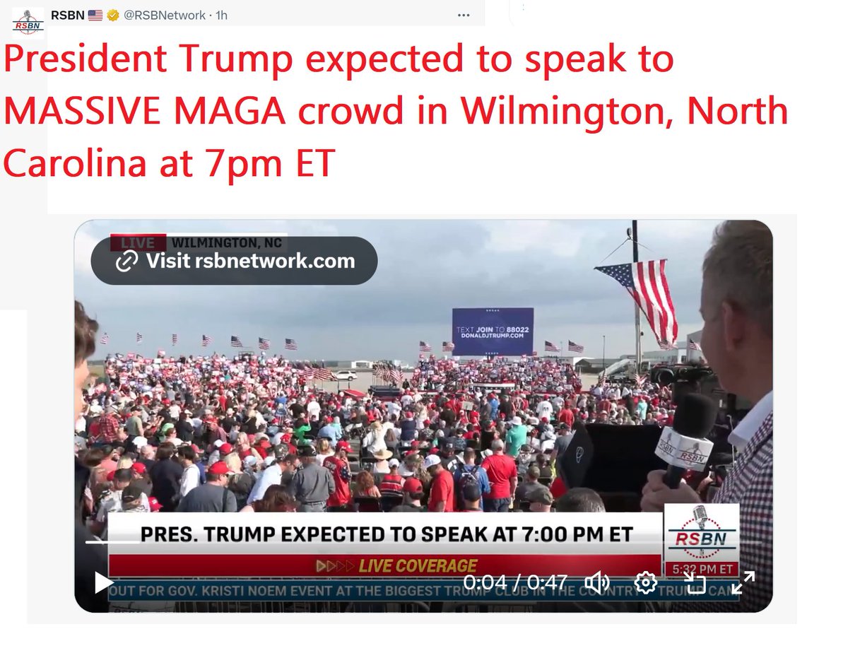 🇺🇸❤️PATRIOT FOLLOW TRAIN❤️🇺🇸 🇺🇸❤️HAPPY SATURDAY EVENING !❤️🇺🇸 🇺🇸❤️DROP YOUR HANDLES ❤️🇺🇸 🇺🇸❤️FOLLOW OTHER PATRIOTS❤️🇺🇸 🔥❤️LIKE & RETWEET IFBAP❤️🔥 🇺🇸❤️PRAY FOR TRUMP❤️🇺🇸 President Trump expected to speak to MASSIVE MAGA crowd in Wilmington, North Carolina at 7pm ET