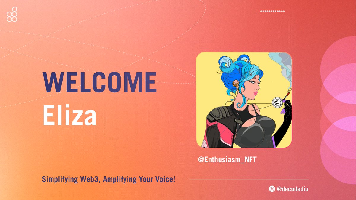 Welcome @Enthusiasm_NFT Queen of Content Marketing! 🎥 Thank you for your support and all the great vibes you brought to Web3!