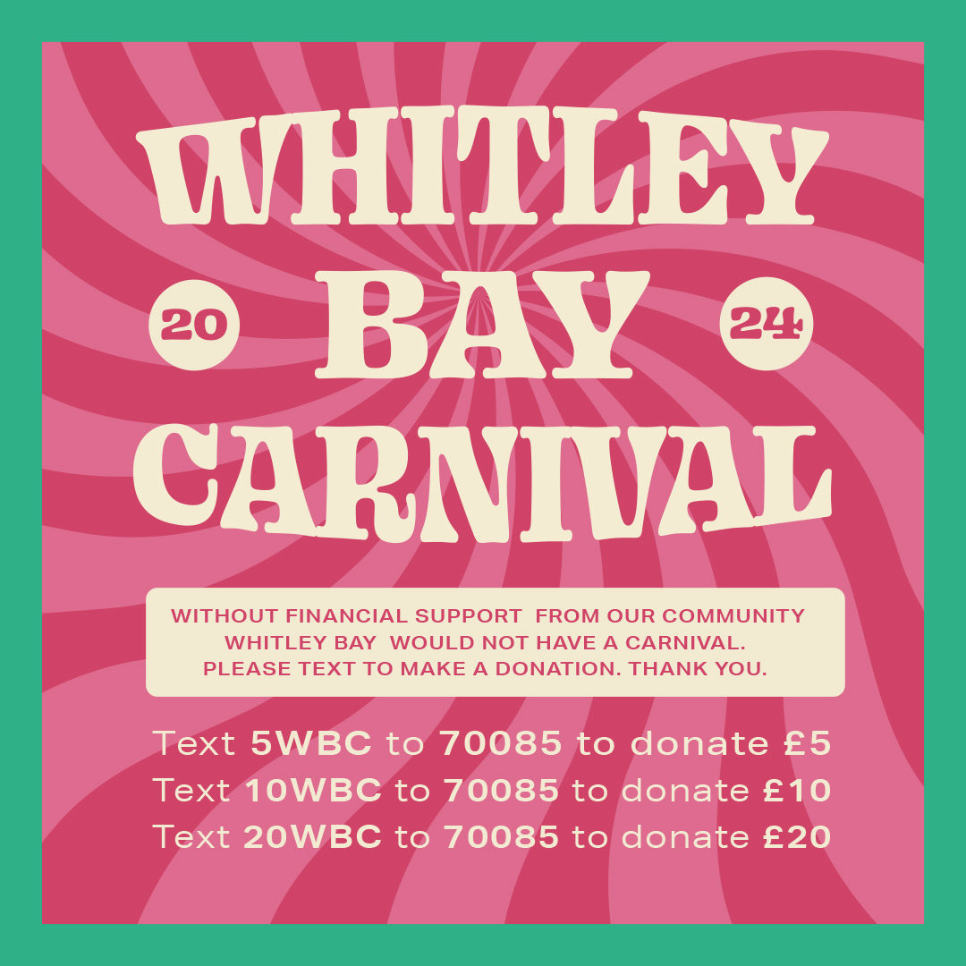 Now you can join our team of supporters with a simple text #whitleybaycarnival #whitleybay #ittakesacommunity