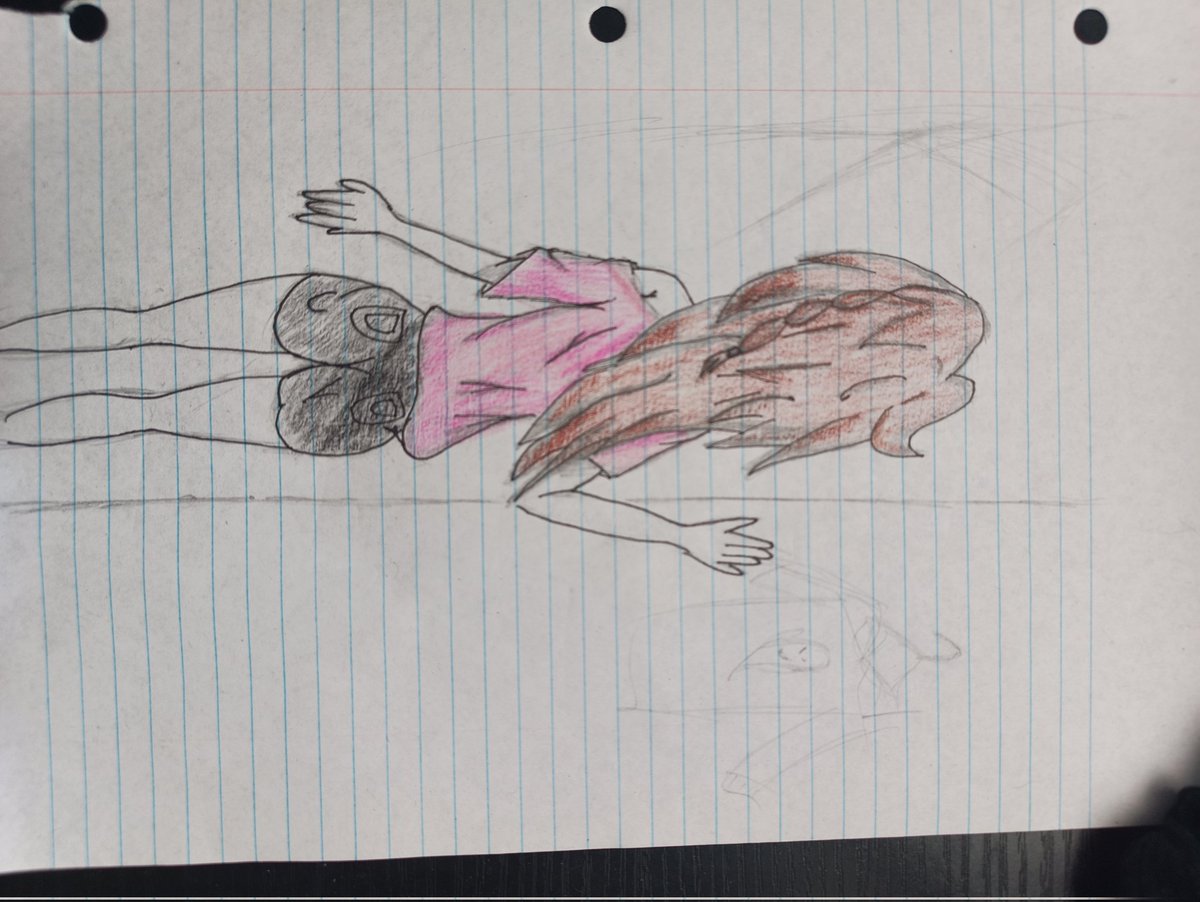 A little #drawing I did that took like 30 minutes not including #coloring. Did it without a reference so pretty proud of that. 😁🩵🩷🩵🩷 

#Pink #Blackshorts #shorts #MYSTERY #Mysterious #Brown #longhair #braid #art
