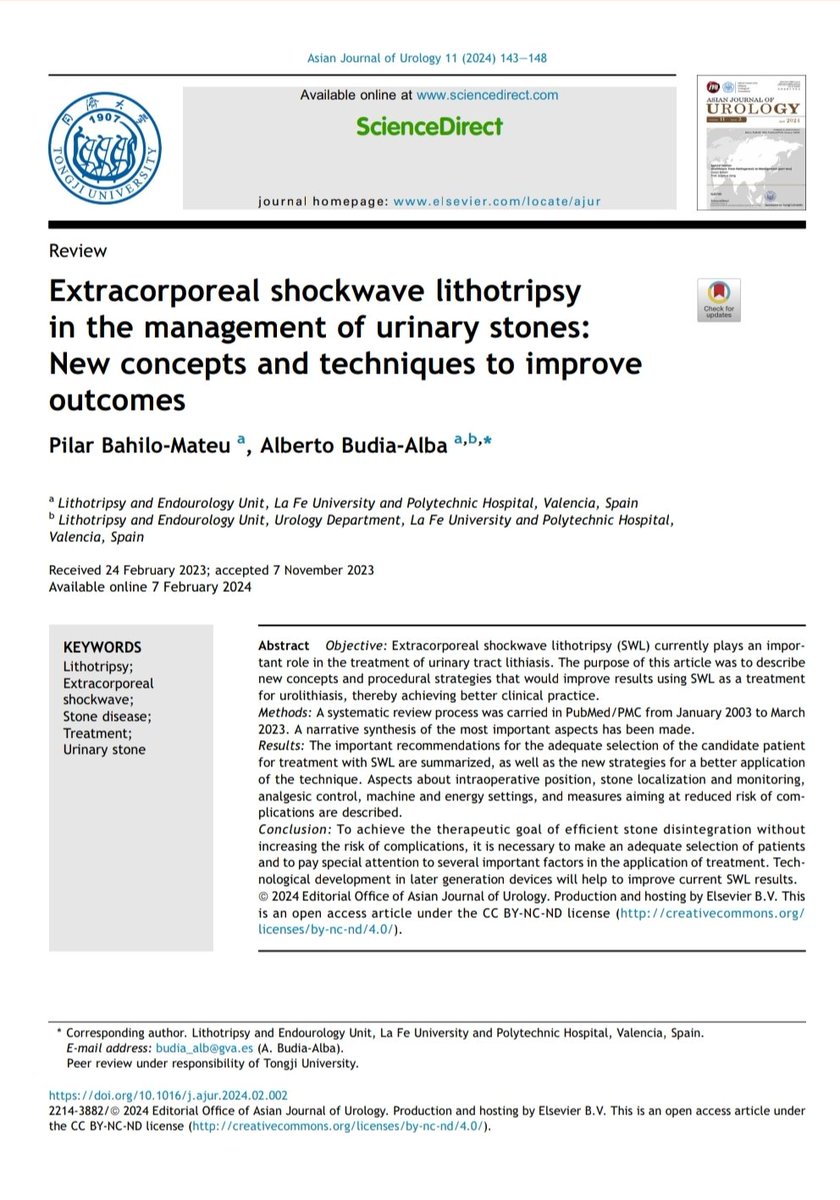 An update of SWL modalities in Stone disease. SWL is still alive. @albertobudiaalb @PBahilo @HospitalLaFe @Uroweb @InfoAeu #Somoslafe