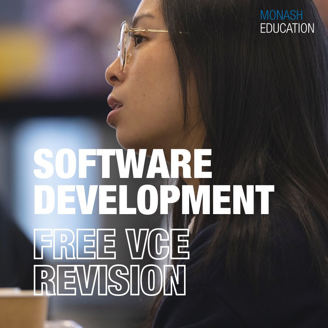 Studying Year 12 Software Development? Get an edge with free online revision from @MonashUni. Revise Programming in our free online class: 📅 Wednesday, 24 April 🕓 4:00-5:00pm ✅ Spaces are limited. Register now 👇 bit.ly/49PqX1a #MonashVirtualSchool @thinkingmike