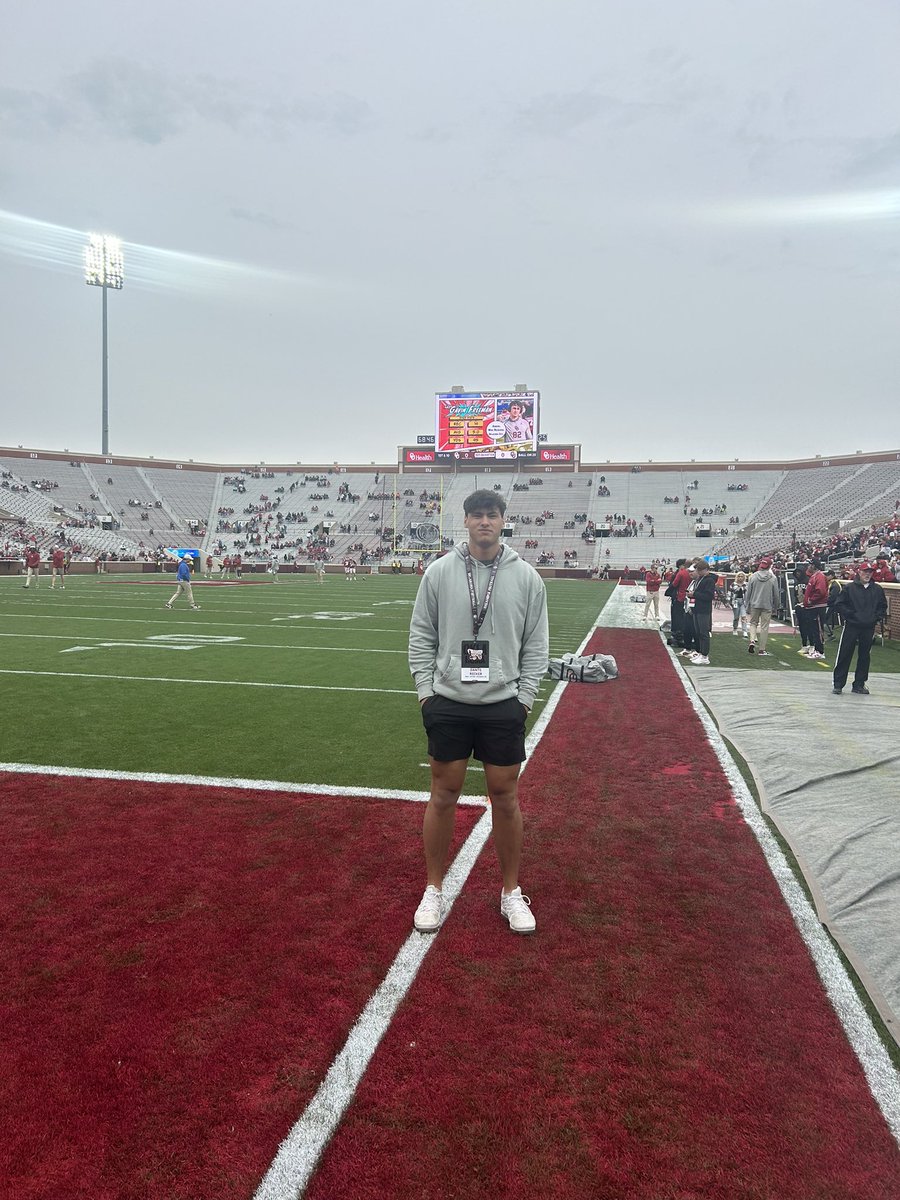 Great experience at @OU_Football. Thanks for having me @CoachVenables @CoachToddBates @CoachZAlley @MiguelChavis65! Excited to see you guys again soon