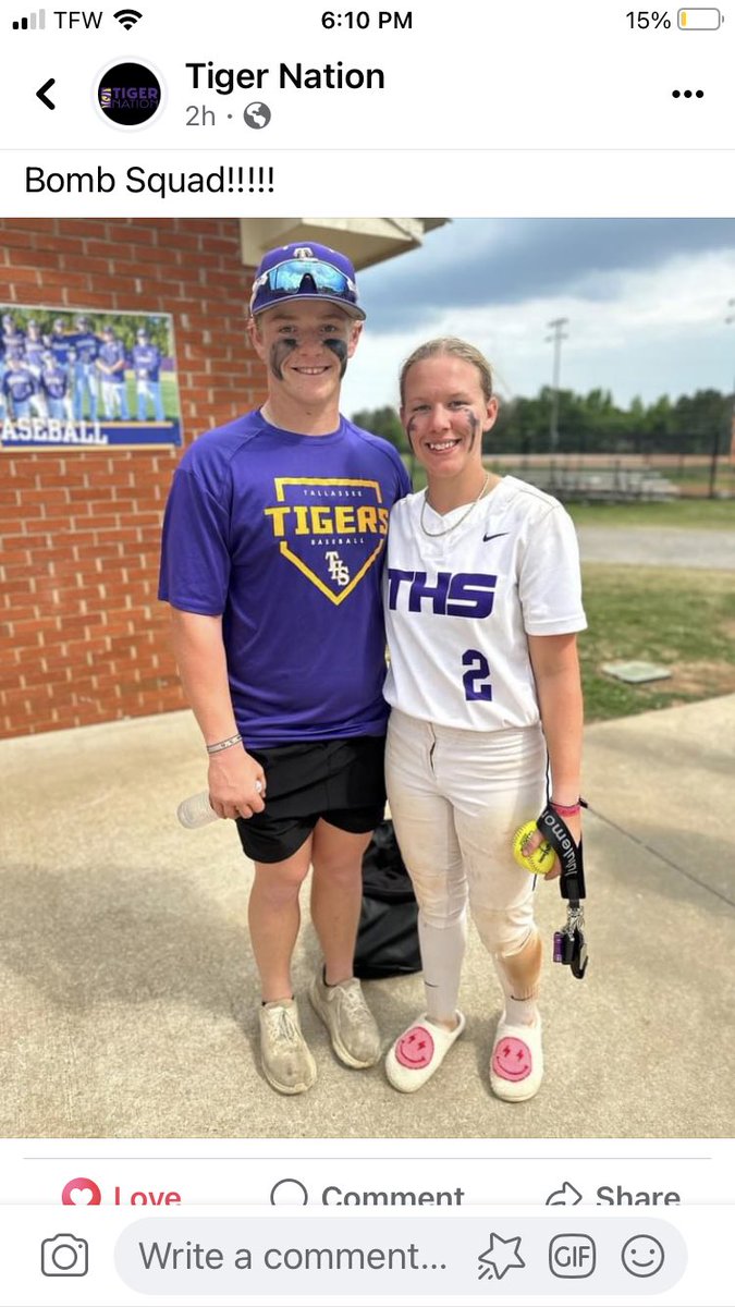 Two dingers on two fields side by side at the same time!  #tigernation #allgasnobrakes Congrats to the THS boys for advancing in the playoffs! Go Tigers! 💜💛