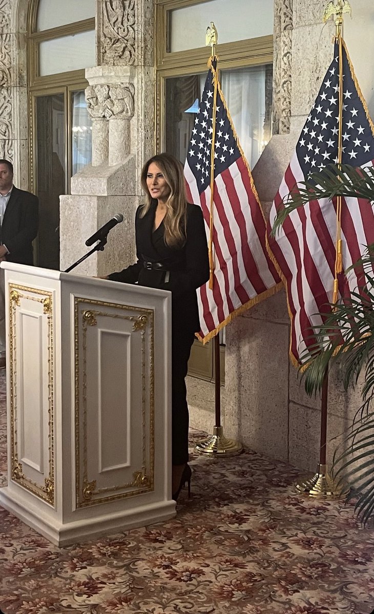 Melania Trump with @RichardGrenell tonight at Mar-a-Lago for the @LogCabinGOP event