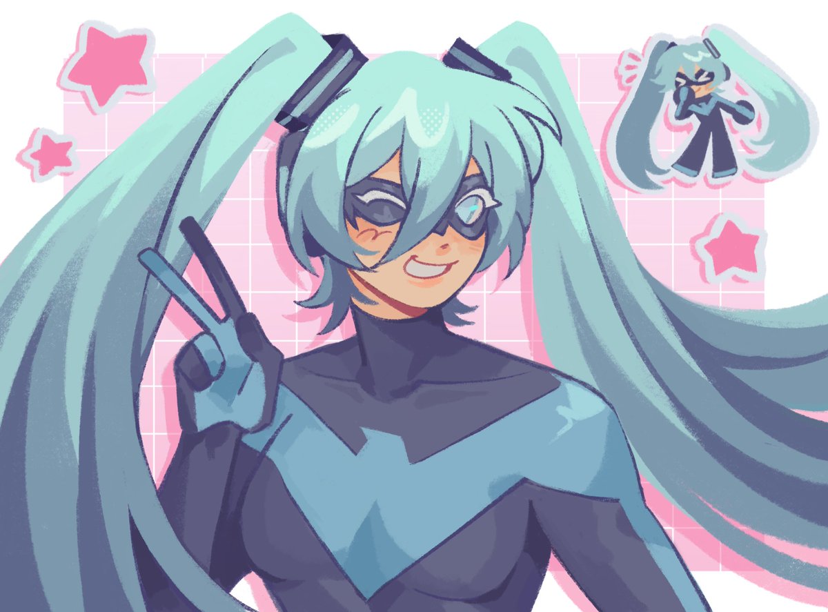yuelous's tweet photo. the people (me) yearn for vocaloid dc crossovers https://t.co/mXq4qnBgFz
