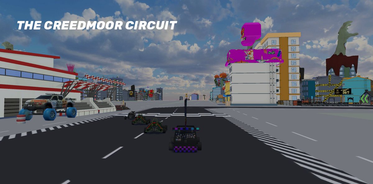 shaktilyncrypto's tweet photo. @UplandMe Racing in @UplandMe is extra cool because actual players own the tracks, the cars, and the buildings lining the road.  Tracks are decorated by players with decorations made by players #UGC using #SPARKLET! https://t.co/HPXgtagzY0