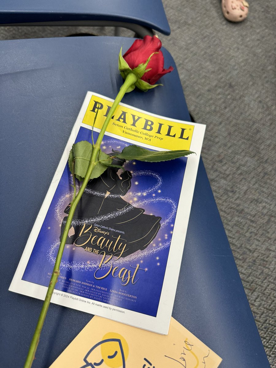 I went to a high school production of #BeautyAndTheBeast … well done everyone. Well done 💐