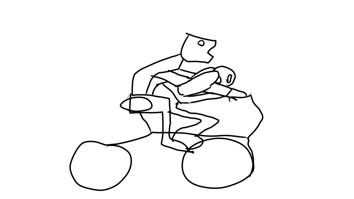 ArtByJingo's tweet photo. Another early cave-drawing that survived the hard drive loss. I believe it depicts how to effectively ride a bike with two individuals. Truly only my peak art remains.
#drawingart #drawings #Memes https://t.co/p98aeC2ZpT