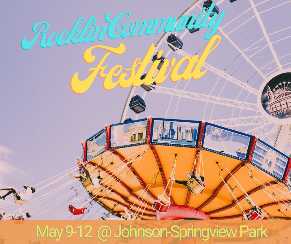 RocklinCommFest's tweet photo. Save the date! The 2024 Rocklin Community Festival is returning in 3 weeks.

Discounted unlimited ride wristbands are now available now. Get in on the early bird prices so you can enjoy all the rides >> https://t.co/ksyy0n3BCe

#RCF2024 #rocklincommunityfestival https://t.co/vSMJMCx07Q