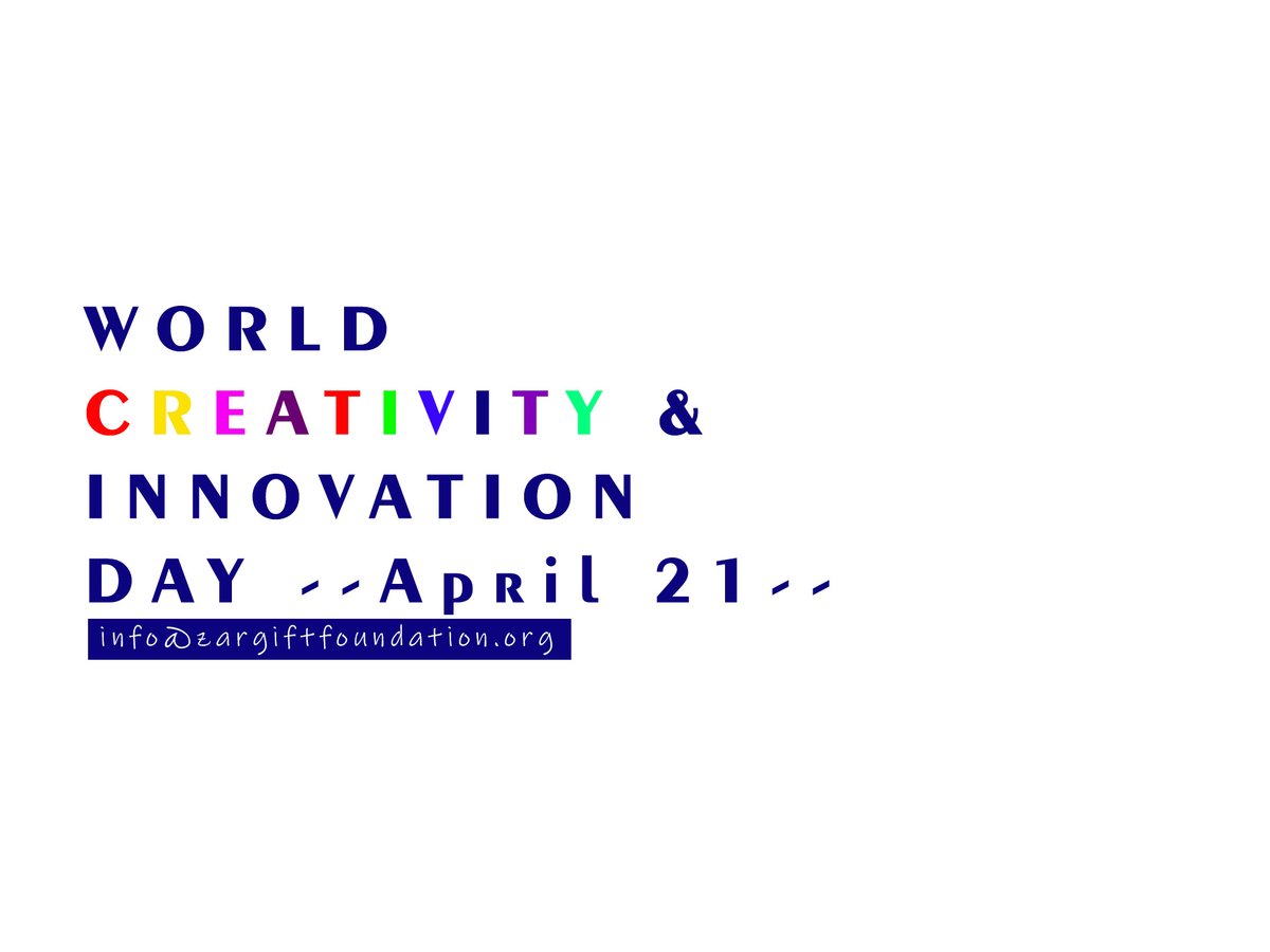 #WorldCreativityAndInnovationDay, we celebrate the power of ideas to change the world! At Zargift Foundation, we're committed to fostering innovation for positive impact. Join us in promoting creativity and problem-solving for a brighter future. #Creativity #Innovation #NGO #UN