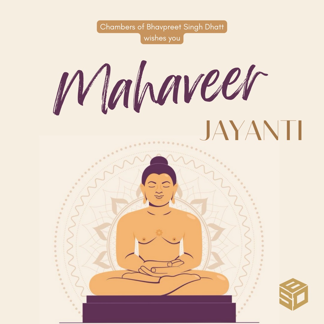ChambersofBSD's tweet photo. Chambers of Bhavpreet Singh Dhatt wishes you a Happy Mahavir Jayanti!!!

#mahavirjayanti #jainism #greeting https://t.co/UoHOsKwPcf