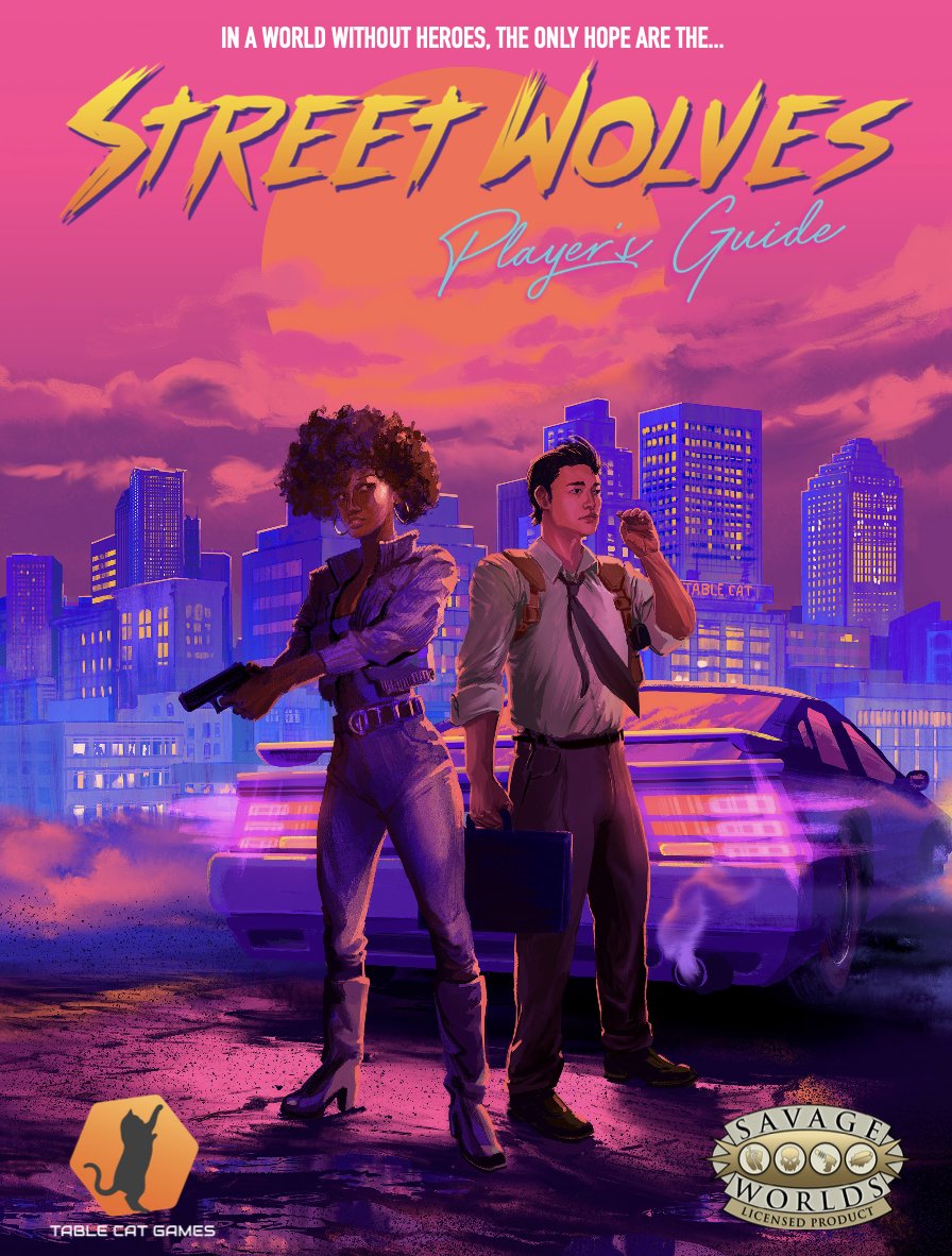 MaydayRoleplay's tweet photo. TOMORROW at 11AM PT, MDRP dives into @TableCatGames's exciting #SavageWorlds campaign setting with our #StreetWolves play-through, a session Sergio has lovingly taken to calling, "Miami Vapor." Featuring @aGhostofeli, @suddenlyvince, @legom2rs & illustrious gm, @surgettrpg!๐บ๐ช https://t.co/9s5ivtZY1F