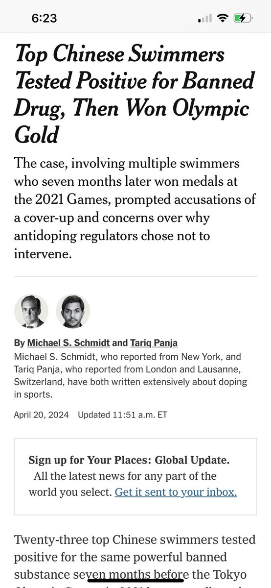 Pretty amazing that ⁦@nytimes⁩ still aggressively covers doping in sports as a major cheating scandal while also advocating for men pretending to be women to compete as women and win women’s championships.