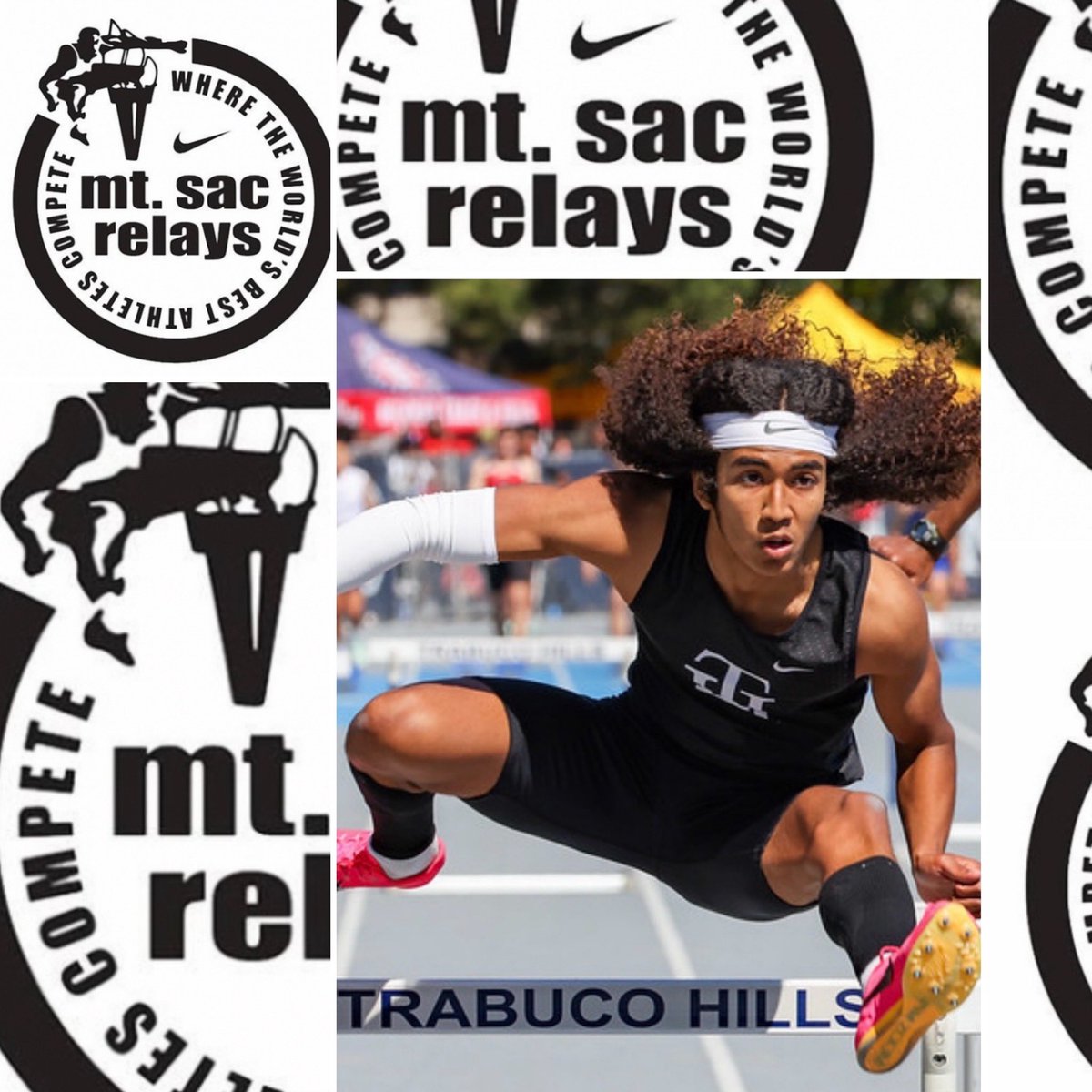 Mt. Sac Relays #110hurdles #followthejourney Dario Garrett @runnerspace @PrepCalTrack #hurdles #Godfirst #Believe