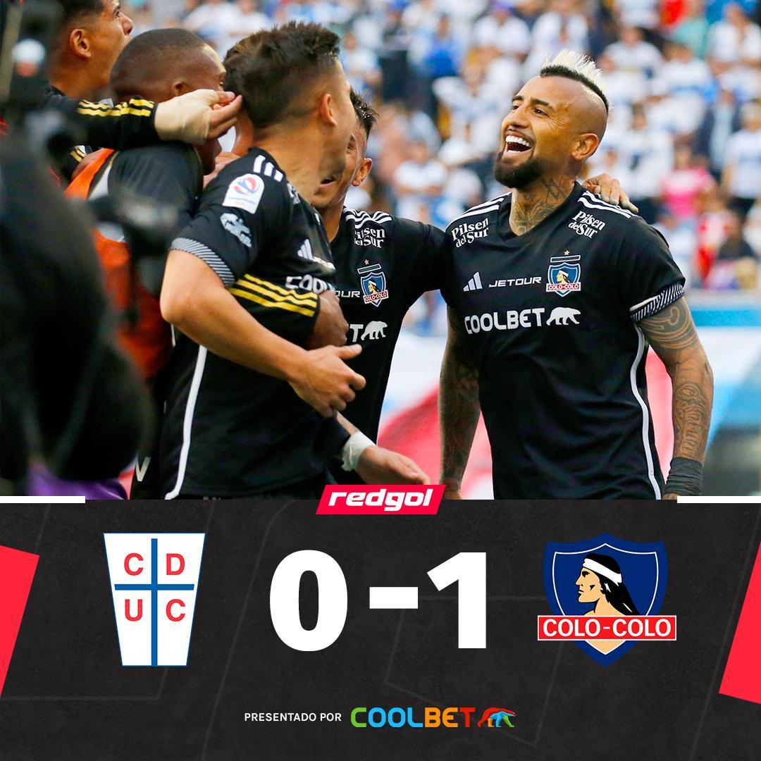 ¡Colo Colo volvió a los triunfos y derrotó a la UC! 🏁😱 Con gol de cabeza de Arturo Vidal al minuto 23, el cuadro albo venció a los cruzados en el Estadio Santa Laura y alcanzó los 13 puntos en el campeonato. La UC, por su parte, se quedó con 12 unidades. By @coolbetchile